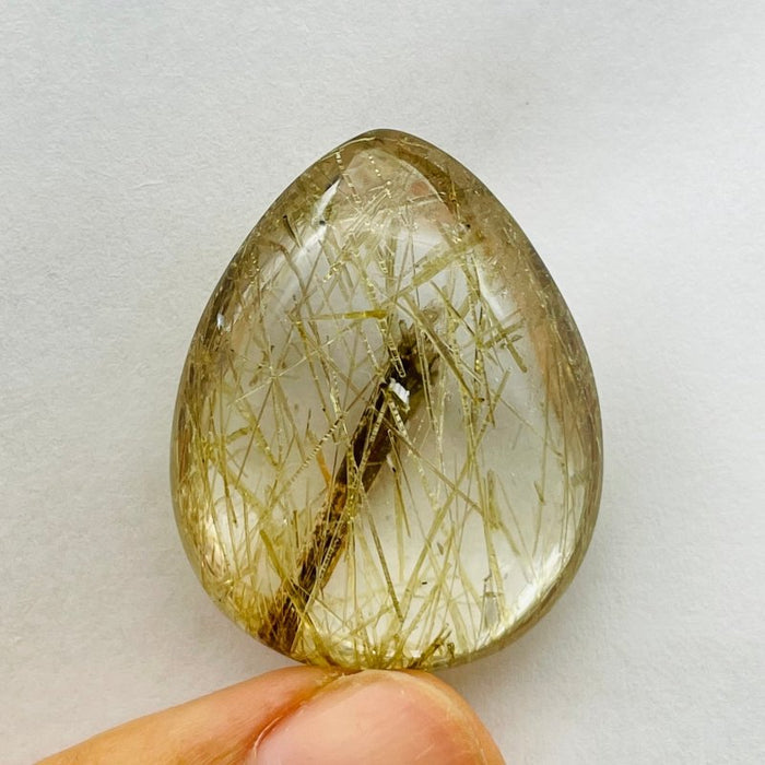 Unique Green Tourmaline In Clear Quartz Teardrop DIY Pendant Jewelry Making -Wholesale Crystals
