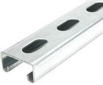 Metal track with three black clips on a white background