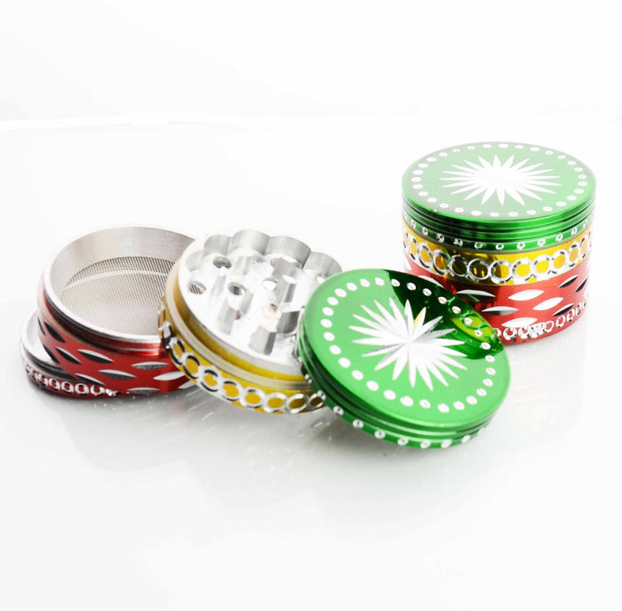 Vibrant Rasta Diamond Cut Dry Herb Grinder