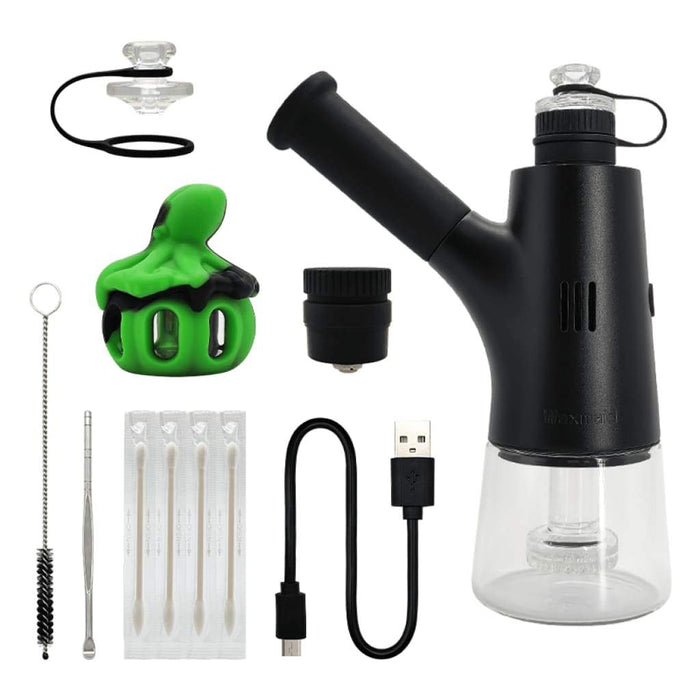 Instant-heat Ares Dab Rig with ultra-thin quartz chip and accessories