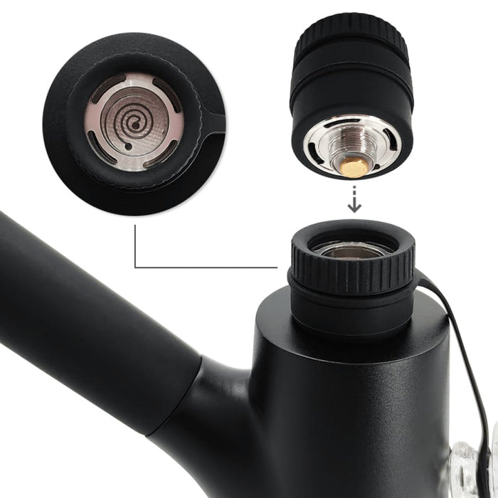 Ares Dab Rig with detachable e-cigarette device and ultra-thin quartz chip components