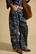 We The Free Good Luck Printed Barrel Jeans