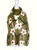 White Flower Blossom Scarf