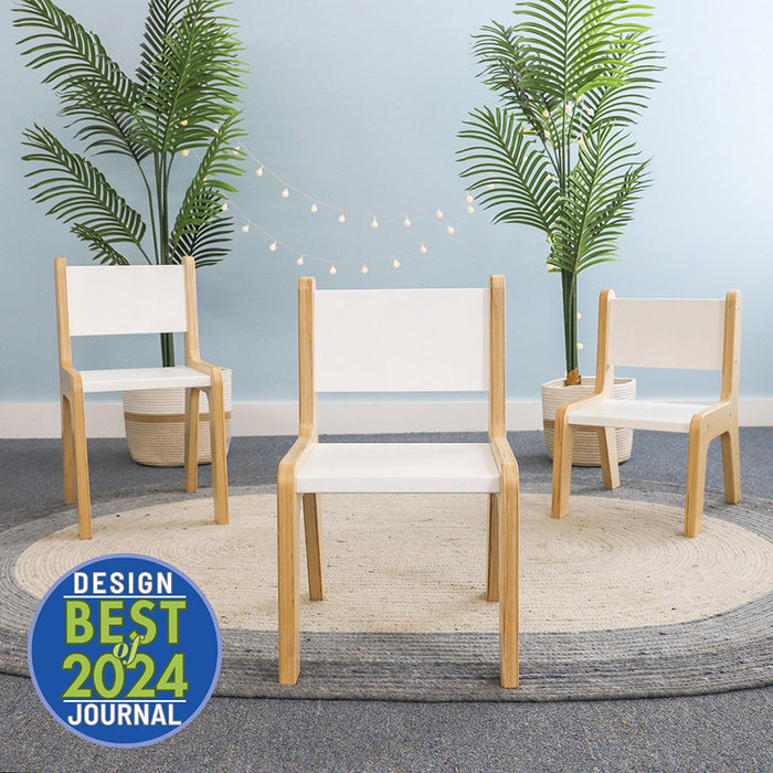 Whitney Plus White Modern Birch Chairs in classroom setting