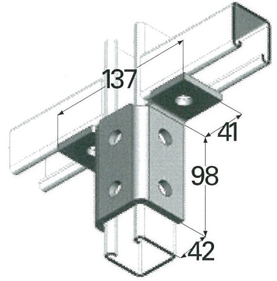 Galvanised Wing Fitting HD from Airenergy Dev, heavy-duty metal connector for industrial or construction use.