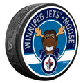 Winnipeg Jets Moose Mascot Textured Puck