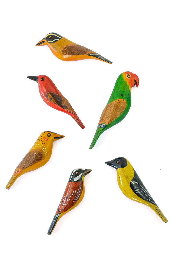 Wooden Bird Magnets