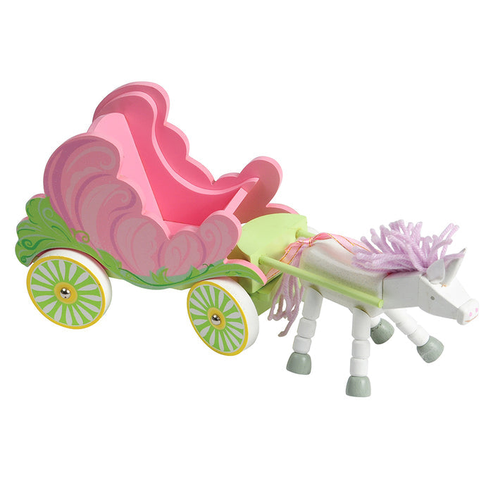 Wooden Fairytale Horse & Carriage Playset