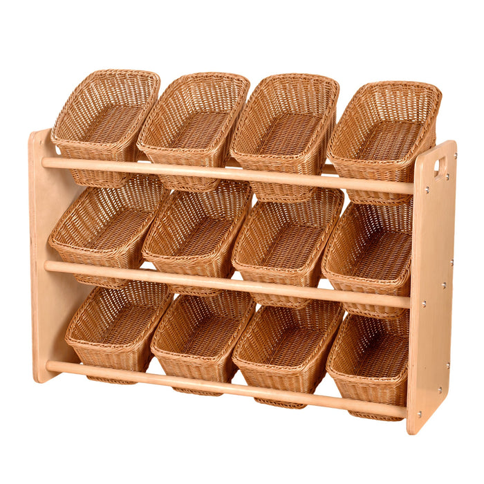 Wooden Rack of Baskets