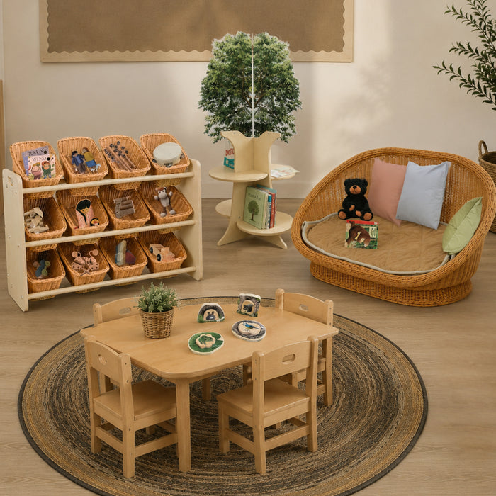 Wooden Rack of Baskets