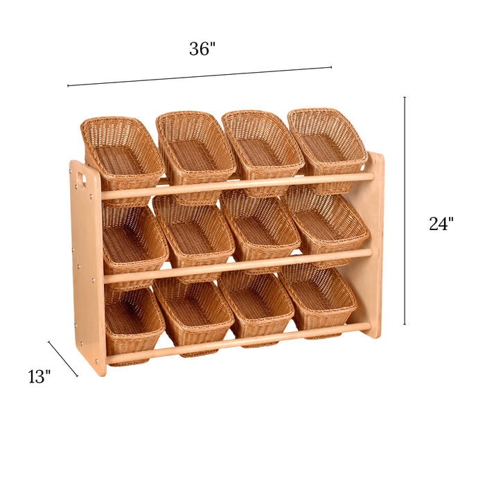Wooden Rack of Baskets
