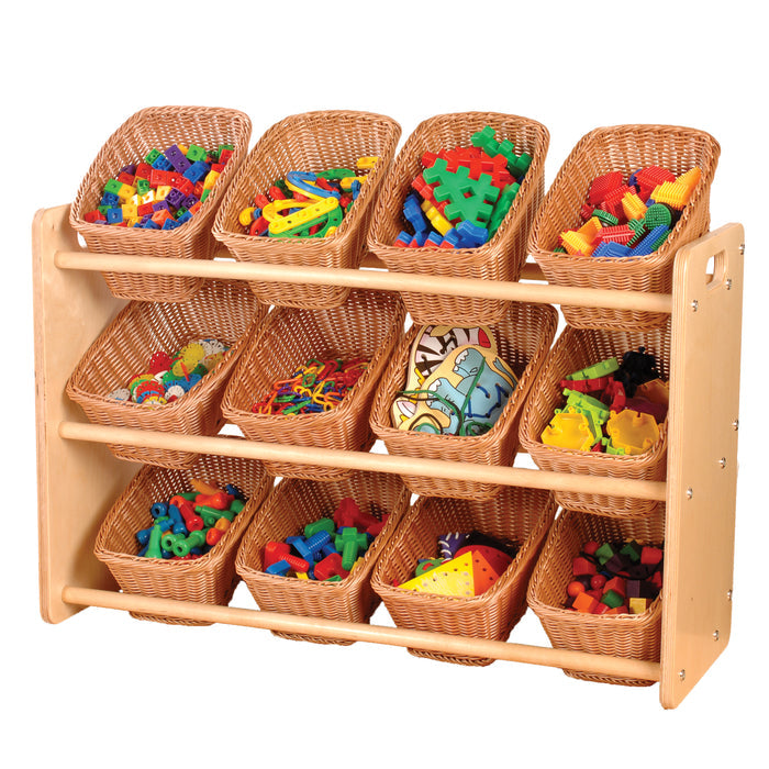 Wooden Rack of Baskets