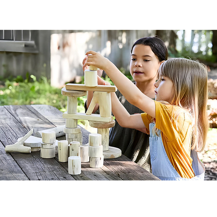 Wooden Tree Blocks | 36-Piece Set | Eco-Friendly Building Blocks