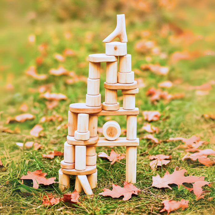 Wooden Tree Blocks | 36-Piece Set | Eco-Friendly Building Blocks