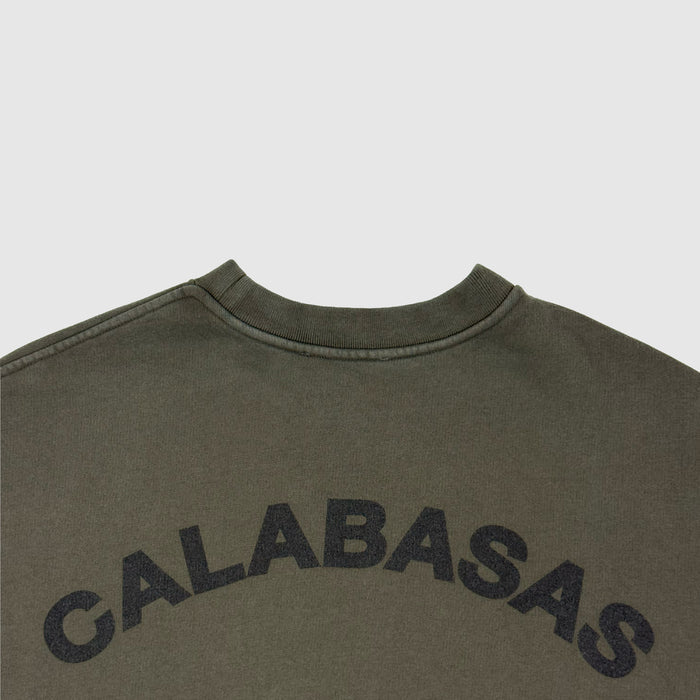 Yeezy Season 5 Calabasas Crest Sample Crewneck In Olive/Grey