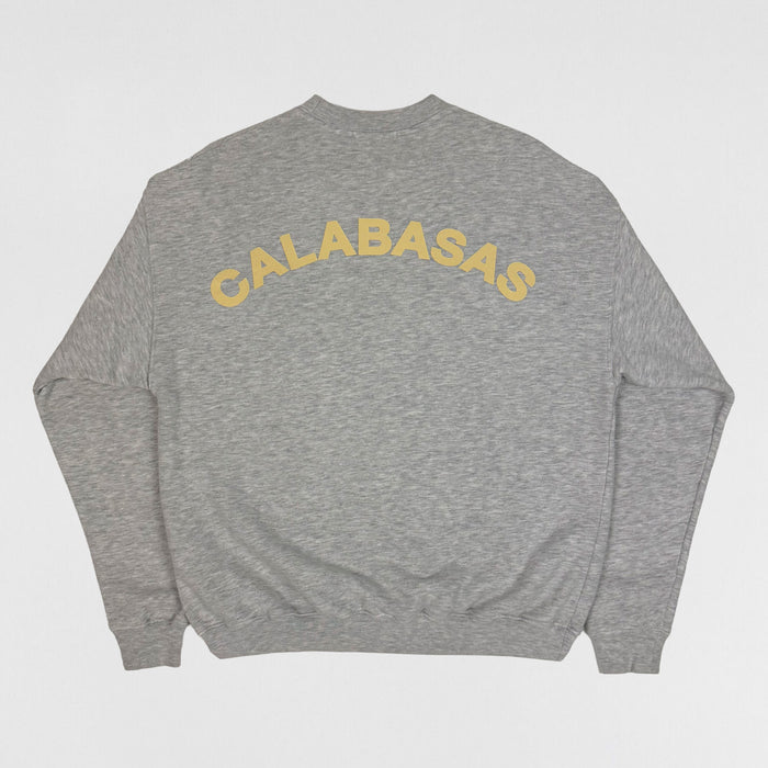 Yeezy Season 5 Embroidered Calabasas Crewneck In Heather Grey