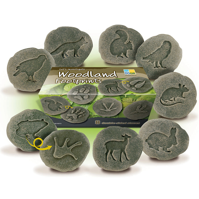 Woodland Footprints Double-Sided Animal Stones