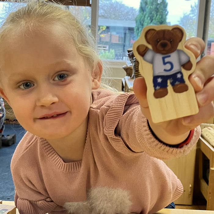 Wooden Number 5 Bear from Ten In A Bed
