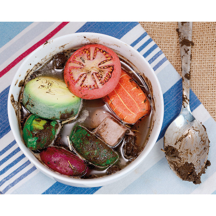 Mud Kitchen Fun with Vegetable Stones