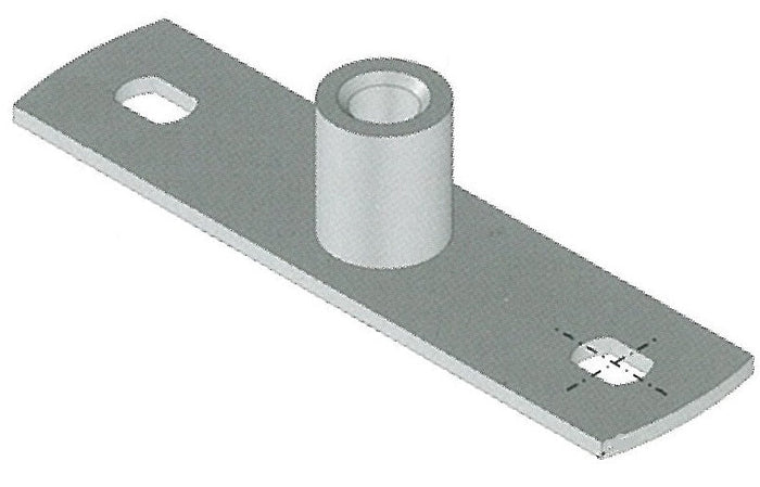 Zinc-plated mounting plate centre boss by Airenergy Dev with M8 threading, used for secure mechanical mounting applications.
