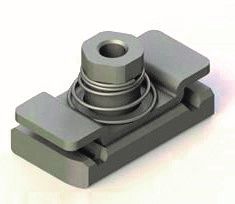 Europress zinc-plated steel strut nut for bolting Kova clamps to galvanized or zinc steel strut.