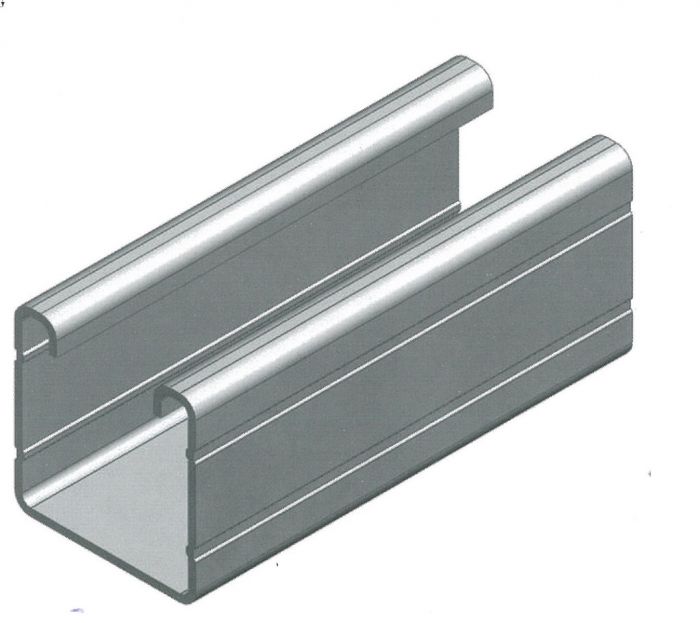 Europress zinc-galvanised steel strut, 2.5mm thick, 41x41mm, 6m length for structural support and framing applications.