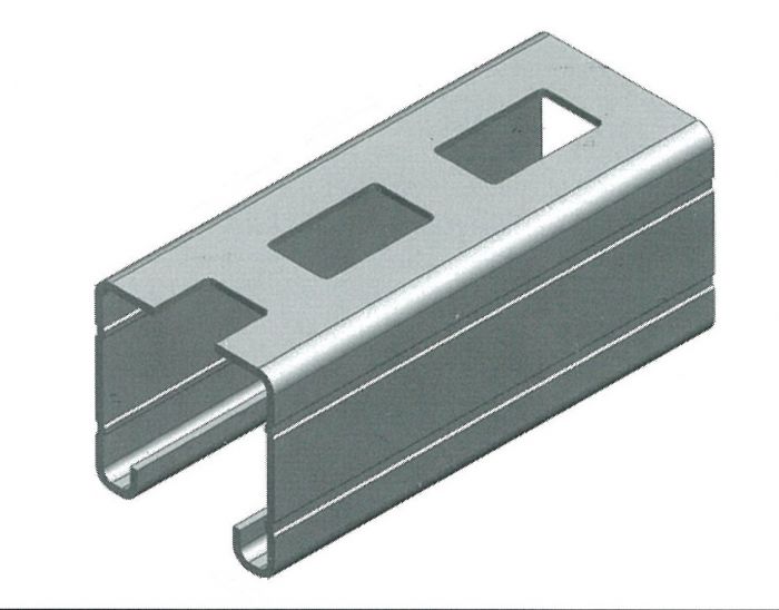 Europress zinc galvanised steel strut, 2.5mm thick, 41x41mm, used for structural support and framing in construction projects.